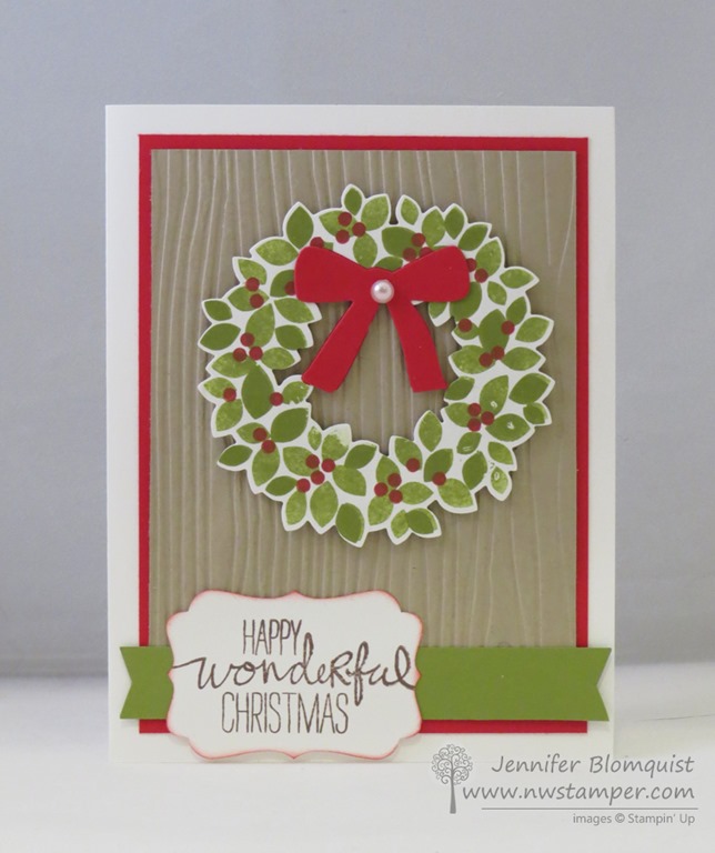 Sweet and Simple Christmas Card with Wondrous Wreath - Northwest Stamper