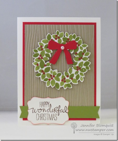 Sweet and Simple Christmas Card with Wondrous Wreath – Northwest Stamper